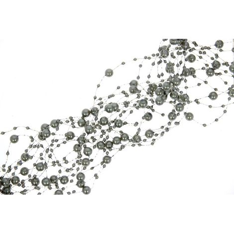 Ghirlanda di perle, argento, lunghezza 130 cm, 5 pezzi.