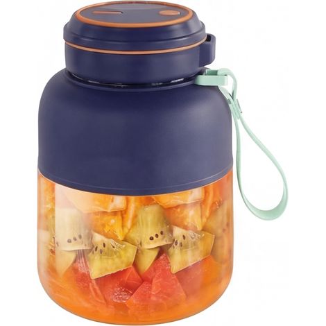 Bol mélangeur portable : 828 ml (28 oz) 180 W, mixeur personnel sans fil avec 38 lames pour smoothies - Mini mixeur à smoothies rechargeable par USB avec double couvercle étanche pour boissons protéin (1/5)