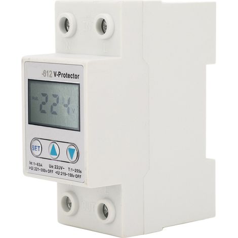 2P Dispositif de Protection de Tension LCD Auto-Rétablissement Protection Contre Surtension Sous-Tension Interrupteur de Réinitialisation Automatique AC220V 63A (1/5)