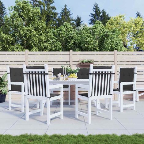vidaXL Cojín de silla de jardín respaldo bajo 6 uds tela Oxford negro (1/5)