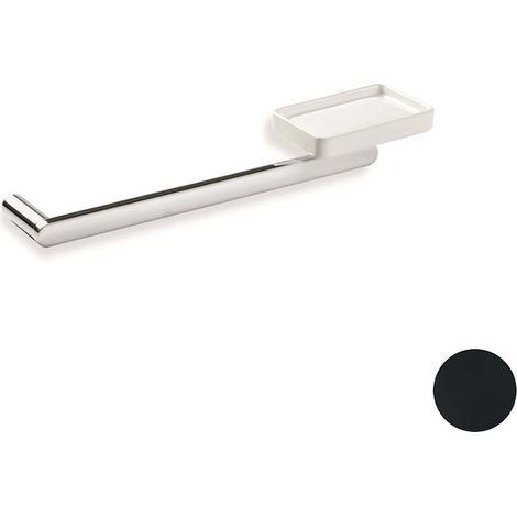STILHAUS Living asta porta salviete con bacinella sapone ceramica dx nero opaco codice prod: 000LV6923