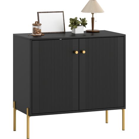 HOMCOM Modern Sideboard Buffet Cabinet with Fluted Doors, Coffee Bar Cabinet