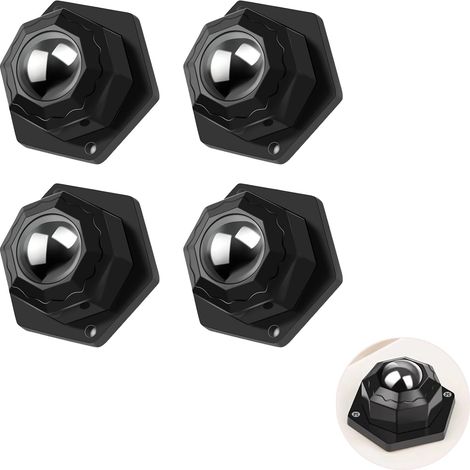 Kleine Möbelrollen, 8 Stück universelle kleine Schwenkrollen für Werkzeugkästen, kleine Schränke und Regale, Küchenutensilien, Elektrogeräte (Schwarz) (1/5)