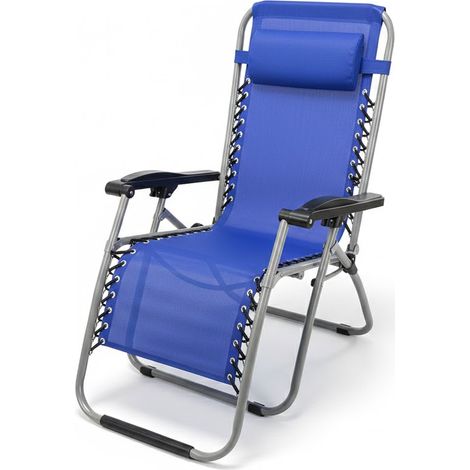 SEDIA A SDRAIO CON POGGIATESTA 'PROCIDA' tessuto colore blu greco- 2 pezzi - LIF (1/2)