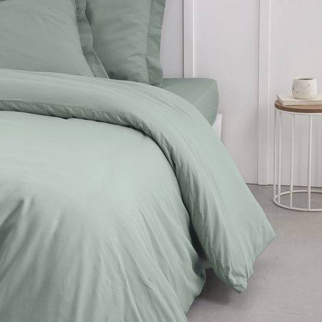 Housse de Couette 220X240 2 Personnes Coton Celadon (1/4)