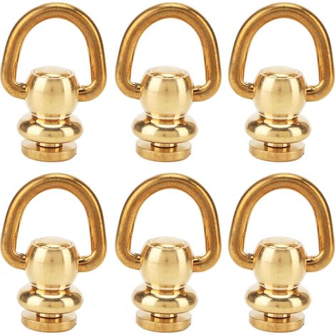 12 jeux de rivets en forme de D, en laiton plaqué or, adaptés à la fabrication de lanières de portefeuille en cuir et à la décoration de chaussures. (1/5)