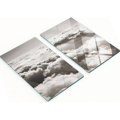 Dekorative Glas-Küchenschneidebretter mit Wolkenmotiven, 2 x 30 x 52 cm (1/5)