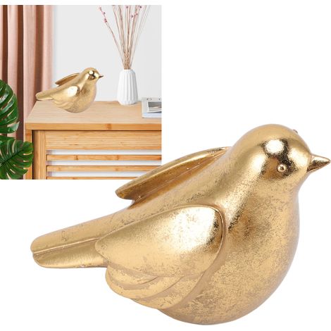 Statue d'Oiseau en Résine Dorée Décorative - Type A - Décoration Moderne pour Salon, Bureau et Chambre (1/5)