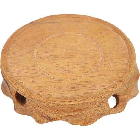 Runder, im Retro-Stil gefertigter Teekannenständer aus Holz mit Schnitzereien, elegant, multifunktional, Dekoration, Geschenkidee, 10 x 2,5 cm (1/5)