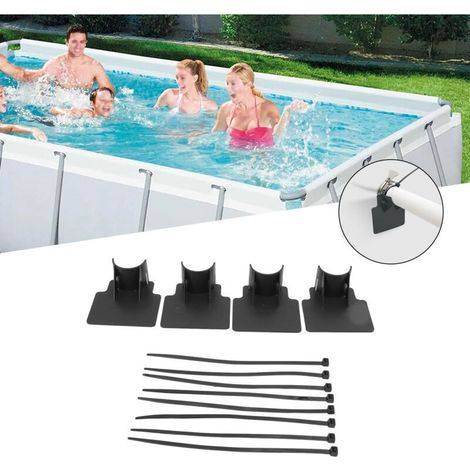 Supports de tuyau de piscine réglables, robustes, en ABS, faciles à installer, noirs,de (1/4)