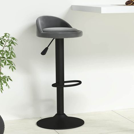 vidaXL Tabouret de bar Gris foncé Velours (1/5)