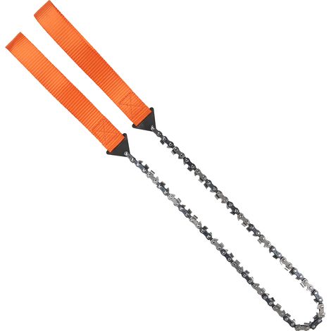 Scie à chaîne portable compacte pour randonnée et bushcraft, 33 dents, scie à bois orange pour travaux de coupe (1/5)