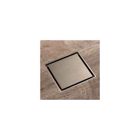 Siphon de sol déodorant en cuivre, couvercle carré invisible, bronze vert – (1/5)