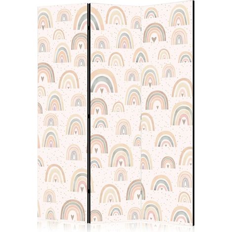Biombo decorativo Artgeist diseño arcoíris pastel 135 cm x 172 cm