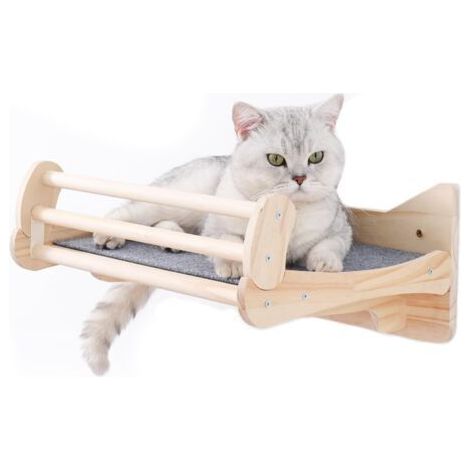 BUNTHAUS Parcours mural pour chat, éléments muraux en pin avec panier et tapis à griffer – Mur d'escalade pour chat (1/5)