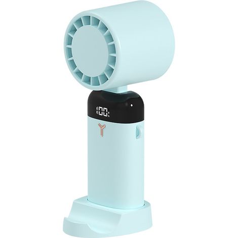 Outdoor Portable Handheld Semiconductor Digital Display Cooling Fan, Mini Desktop Silent Folding Fan - Green (Standard Model) (1/3)