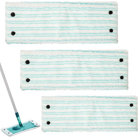 Applicable Lot de 3 Balais Serpillères de Rechange, Chiffon en Microfibre pour Leifheit Clean Twist/Combi M Micro Duo 42 x 15cm Kit pour Tous Les Types sols, idéale pour Le carrelage et Le stratifié
