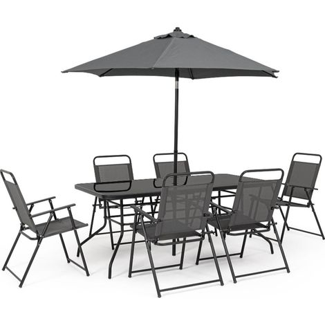 Set Arredo Giardino BIZZOTTO POMPEI Tavolo + 6 Sedie + Ombrellone (1/2)