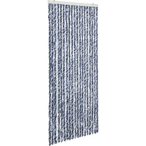 vidaXL Insect Curtain Blue and White 56x200 cm Chenille