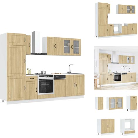 8-tlg. Küchenschrank-Set Kalmar Sonoma-Eiche Holzwerkstoff - Küchenschrank-Set - Küchenschrank-Sets - Küchenzeile Einbauküche - Küchenschrank (1/5)