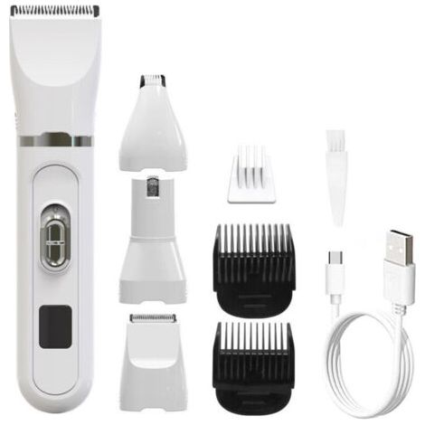 LAN Kit de toilettage 4 en 1 pour chiens, tondeuse silencieuse pour pattes, tondeuse sans fil pour petits chiens, tondeuse électrique pour petits chiens (1/4)