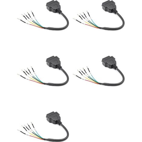 Convient pour connecteur femelle OBD2/K-line 5 x 16 broches, testeur de ligne CAN, câble d'extension de diagnostic automobile, fil de queue