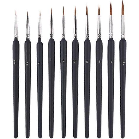 10 Fine-Pointed Brushes for Scale Model Painting and Line Drawing-- (1/5)