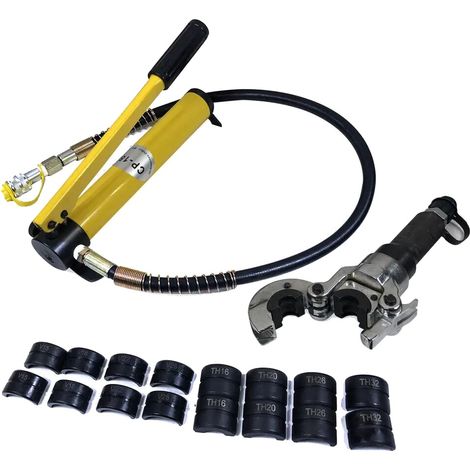 Pince à sertir hydraulique, force de compression de 6 tonnes, tête détachable (1/2)