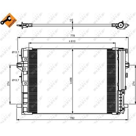 Condenseur, climatisation NRF 350081 INFINITI 2465000054 2465000254 2465000454