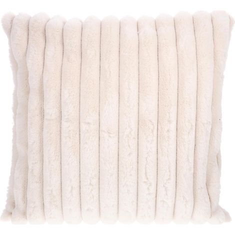Kissenbezug Plüsch Schlafzimmer Quadratischer 45x45cm aus Beigem mit Breitem Rand