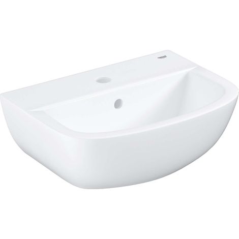 Grohe – Handwaschbecken 45x35 cm – wandhängend – mit 1 Hahnloch – aus Sanitärkeramik – mit Überlauf – Alpinweiß (1/5)