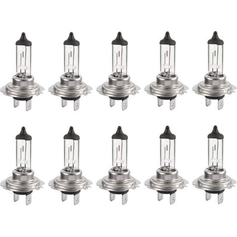 10pcs Ampoule halogène Led 12V H7 55W, Durable Ampoule blanche chaude Feux de route/feux de croisement pour voiture (1/5)