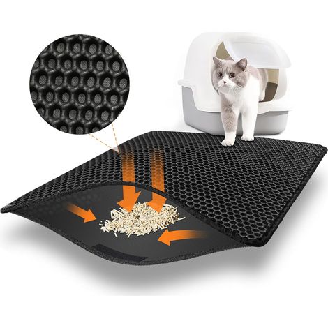 Tapis Litiere Chat pour Bac à Litière Chat et Toilette Chat, Katzenstreu Matte 75x55 cm (1/5)
