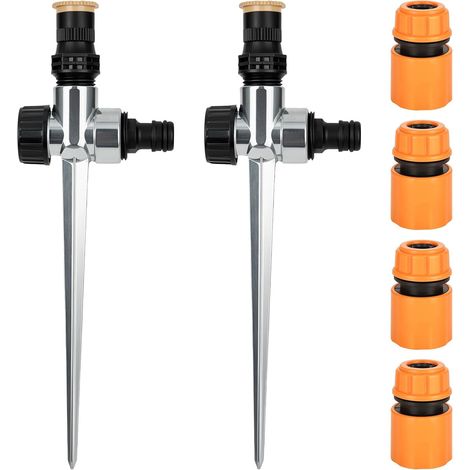 Lawn Sprinkler, Garden Sprinkler, 0-360 Degree Range, Stable Metal Chuck, Circular Arcs with 4 Connectors for Lawn, Garden (1/5)