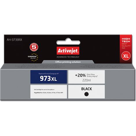 Cartouche d'encre Activejet pour HP 973XL L0S07AE (référence AH-973BRX) (1/2)
