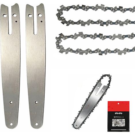 2 Pièces Chaine Tronconneuse, Mini Chaîne De Rechange, Avec Guide 24cm,45 Maillons d'Entraînement, pour Mini Tronçonneuse Électrique Portable Sans (1/5)