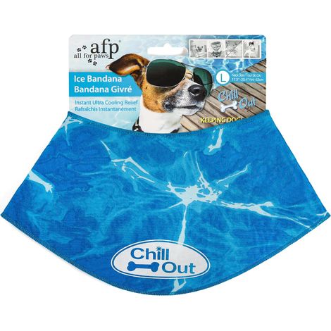 Bandana Rafraîchissant pour Chien Collier de Refroidissement Réglable pour Animaux de Compagnie Écharpe Anti-Coup de Chaleur Bleu pour Été (1/5)