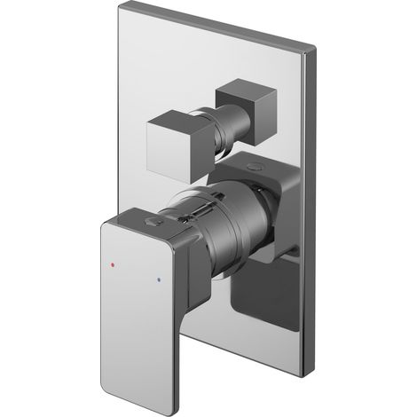 Swinscoe Square Concealed Manual Shower Valve with Diverter (2 Outlets) - Chrome - Balterley