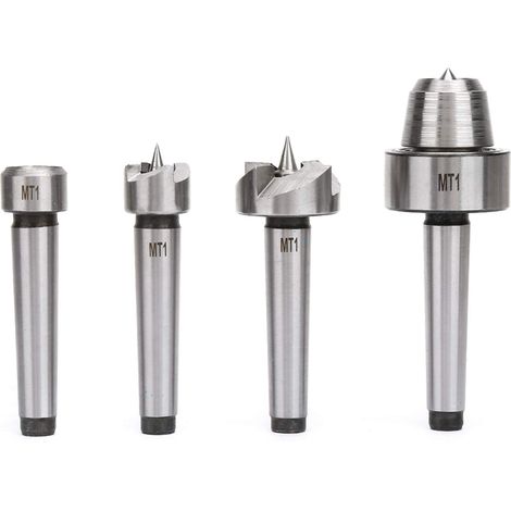 CCYKXA 4Pcs Contre-Pointe Tour MT1 pour Machines à Bois et Tournage Métal Précision