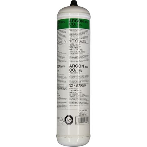 Bouteille jetable de gaz mélangé Ar 86% / CO(unknown) 14%