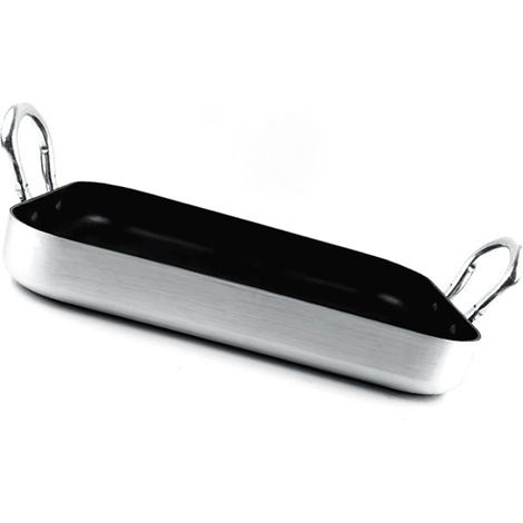 Sartén rectangular antiadherente de aleación de aluminio, multifuncional, con fondo plano y asas fáciles de usar, para uso doméstico y profesional, 36 x 27 cm / 14,2 x 10,6 pulgadas. (1/5)