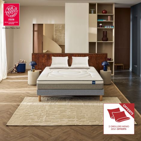 Pack matelas hybride 140x190 cm Bultex Restore + 2 oreillers 60x60 cm Bultex Memo 3-en-1 offerts - Restore (1/5)