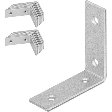 Ángulo de carpintero, conector de construcción, acero galvanizado, 50x50x17 mm, 25 unidades