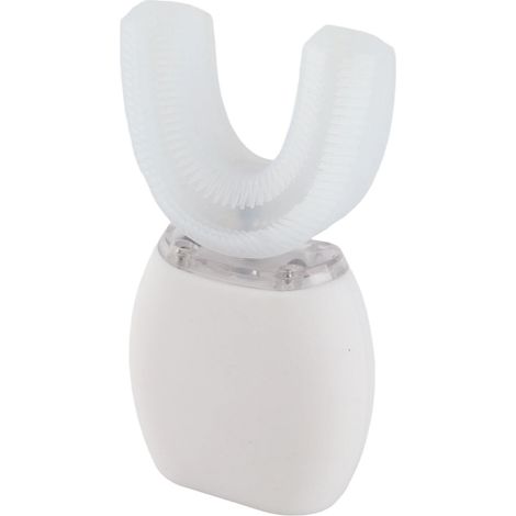 Brosse à dents électrique en silicone, automatique, pour le nettoyage des dents à domicile, blanche (1/5)