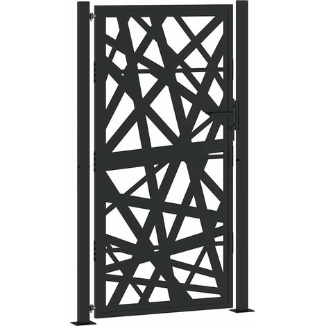 Portail de jardin - Portail d'extérieur - Clôture de jardin noir 105x180 cm acier conception de lumière fr10247 - Maison La Vie (1/5)