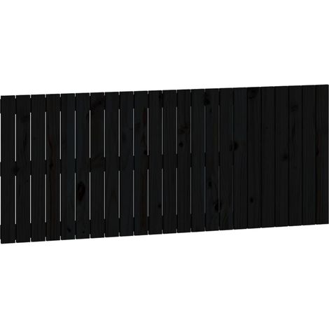 Testiera per dormire accessorio per camera da letto mobile da parete stile pallet 147 x 3 x 60 cm legno massello nero TDL0202531