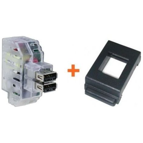 Fanton caricatore doppia presa USB A 5V 2,4A compatibile Bticino Living Classica - 82892-LC
