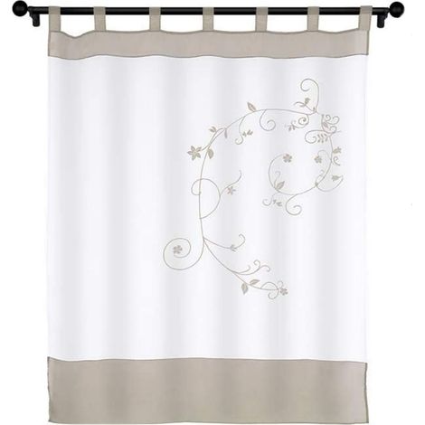 Elegant and Beautiful Home Embroidered Flower Curtain (light brown, 140X145CM) (1/5)