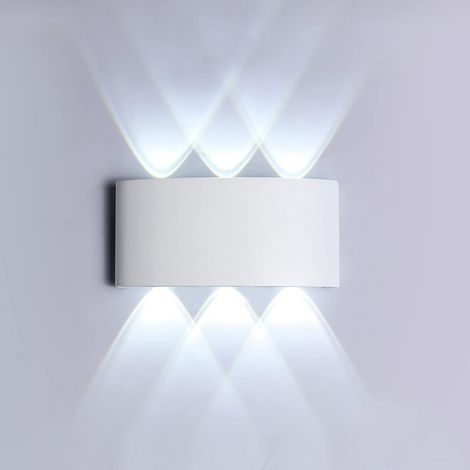 Applique Murale LED 6W, Lumière Blanc Froid 6000K, Applique murale étanche IP65, Décorative Lumière pour Chambre Couloir Salon Escalier Hôtel Bar