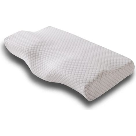 Oreiller ergonomique en mousse à mémoire de forme - Hypoallergénique, respirant, amovible et lavable - Soutien cervical - Gris-AquaForge (1/5)